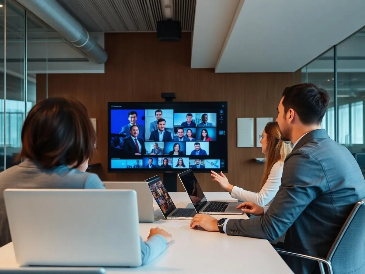 Tim kantor melakukan meeting online
